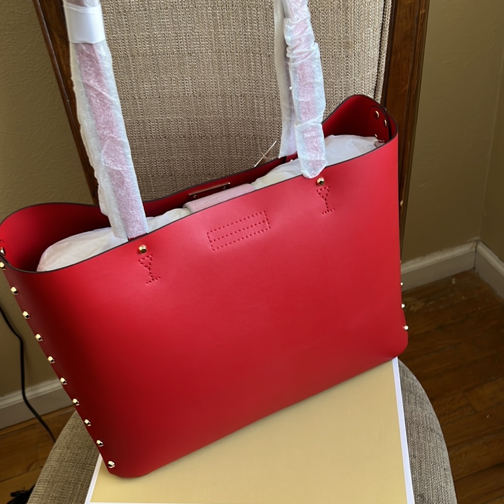 Michael Kors Manhattan Large Tote Leather Red Flame - Picture 6 of 13